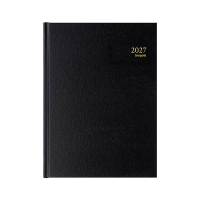 Brepols Bremax Santex agenda journalier 2027 avec répartition par quart d’heure (1 jour sur 2 pages) 6 langues - noir 440200