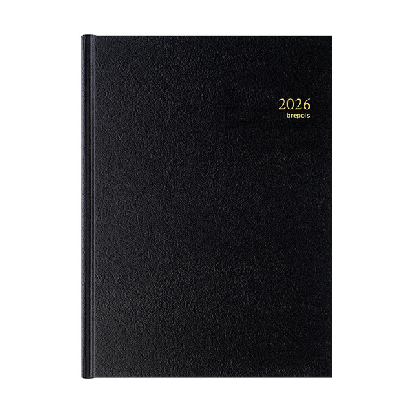 Brepols Bremax Santex agenda quotidien 2026 avec répartition par quart d'heure (1 jour par page) 6 langues - noir 0.001.1345.01.6.0 262400 - 1