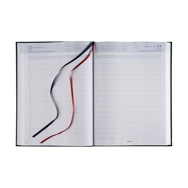 Brepols Bremax Santex agenda quotidien 2026 avec répartition par quart d'heure (1 jour par page) 6 langues - noir 0.001.1345.01.6.0 262400 - 2