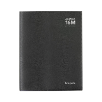 Brepols Bretime Calpe agenda hebdomadaire 16 mois 2026-2027 avec répartition horaire (1 semaine par 2 pages) 6 langues - noir 440185