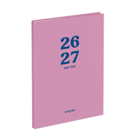 Brepols Bretime Coral 16 mois agenda semainier avec affichage par heure 2026-2027 (1 semaine par 2 pages) 6 langues - rose 440182