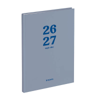 Brepols Bretime Coral agenda semainier 16 mois avec affichage par heure 2026-2027 (1 semaine par 2 pages) 6 langues - bleu gris 440181
