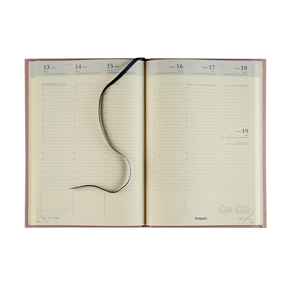 Brepols Bretime Coral agenda semainier 16 mois avec répartition par heure 2025-2026 (1 semaine sur 2 pages) 6 langues - rouge 2.066.0285.99.6.0RD 262383 - 2