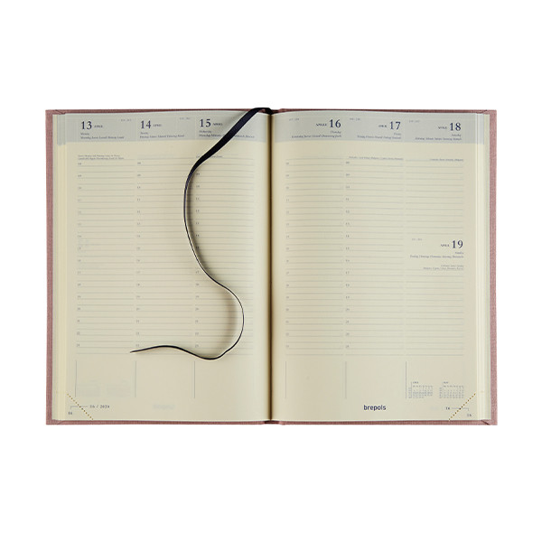 Brepols Bretime Coral agenda semainier 16 mois avec répartition par heure 2025-2026 (1 semaine sur 2 pages) 6 langues - vert 2.066.0285.99.6.0GR 262384 - 2
