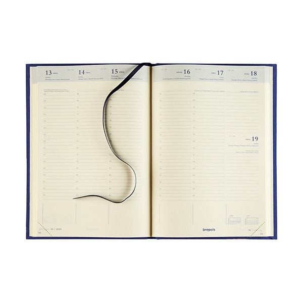 Brepols Bretime Lima agenda semainier 16 mois avec répartition par heure 2025-2026 (1 semaine sur 2 pages) 6 langues - bleu 2.066.1256.99.6.0 261048 - 2