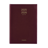 Brepols Bretime Lima agenda semainier 16 mois avec répartition par heure 2025-2026 (1 semaine sur 2 pages) 6 langues - bordeaux 2.066.1256.99.6.0 261047