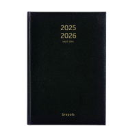 Brepols Bretime Lima agenda semainier 16 mois avec répartition par heure 2025-2026 (1 semaine sur 2 pages) 6 langues - noir 2.066.1256.01.6.0 261049