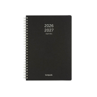 Brepols Bretime Polyprop 16 mois agenda semainier avec répartition par heure 2026-2027 (1 semaine par 2 pages) 6 langues - noir 440184
