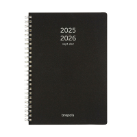 Brepols Bretime Polyprop agenda semainier 16 mois avec répartition par heure 2025-2026 (1 semaine sur 2 pages) 6 langues - noir 2.066.4910.01.4.0 262385