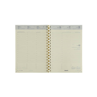Brepols Bretime recharge agenda hebdomadaire 16 mois 2026-2027 avec répartition horaire (1 semaine sur 2 pages) 6 langues 440186