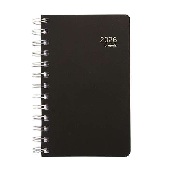 Brepols Building Recycled PP agenda journalier 2026 avec répartition par heure (1 jour par page) 6 langues - noir 0.414.4910.01.4.0 262440 - 1