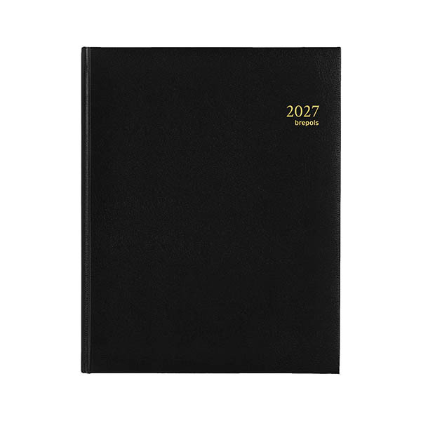 Brepols Concorde Lima 2027 agenda semainier avec répartition par heure (1 semaine par 2 pages) 6 langues - noir 440212 - 1