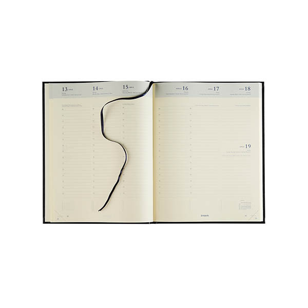 Brepols Concorde Lima 2027 agenda semainier avec répartition par heure (1 semaine par 2 pages) 6 langues - noir 440212 - 2