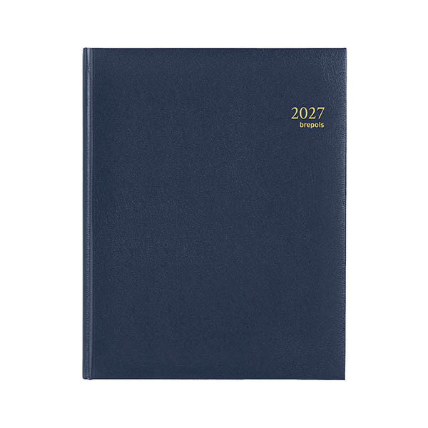 Brepols Concorde Lima agenda semainier avec répartition horaire 2027 (1 semaine par 2 pages) 6 langues - bleu 440214 - 1