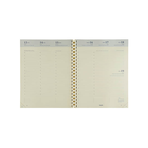 Brepols Concorde recharge agenda hebdomadaire format horaire 2027 (1 semaine par 2 pages) 6 langues 440304 - 1