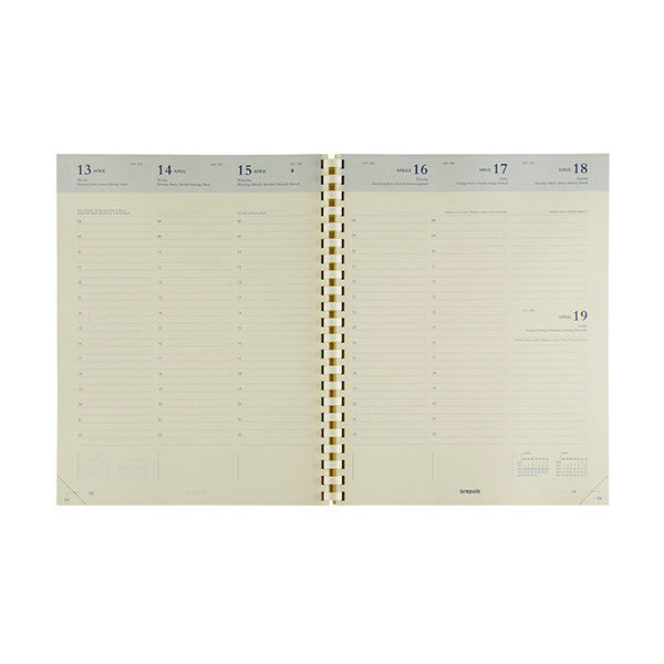 Brepols Concorde recharge d'agenda semainier 2026 (1 semaine sur 2 pages) 6 langues 0.240.9900.00.2.0 262483 - 1