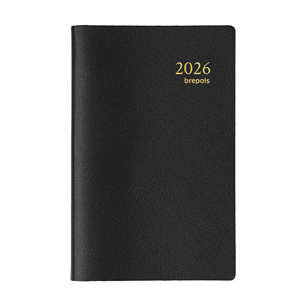 Brepols Delta Genova agenda semainier 2026 (1 semaine sur 2 pages) 6 langues - noir 0.834.2051.01.2.0 262508 - 1