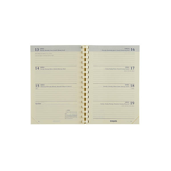 Brepols Delta recharge pour agenda hebdomadaire 2027 (1 semaine par 2 pages) 6 langues 440333 - 1