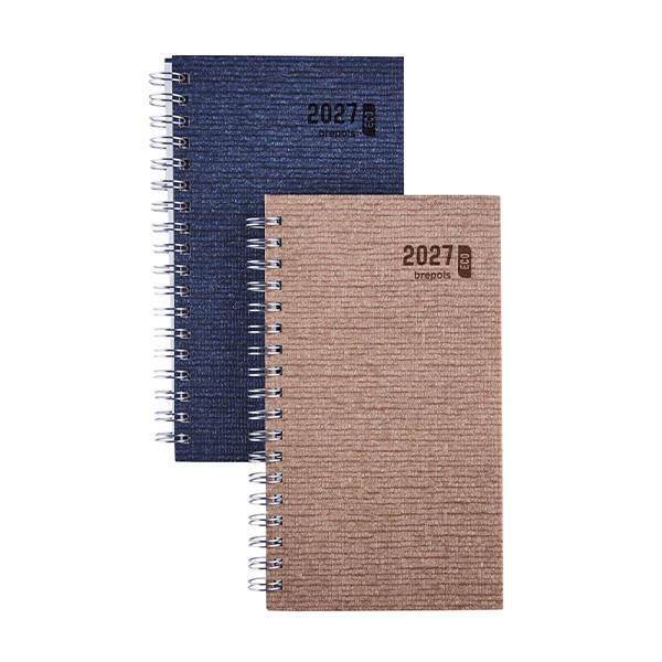 Brepols Ecorama Kazar 2027 agenda semainier à spirale (1 semaine sur 2 pages) 6 langues - beige 440355 - 1