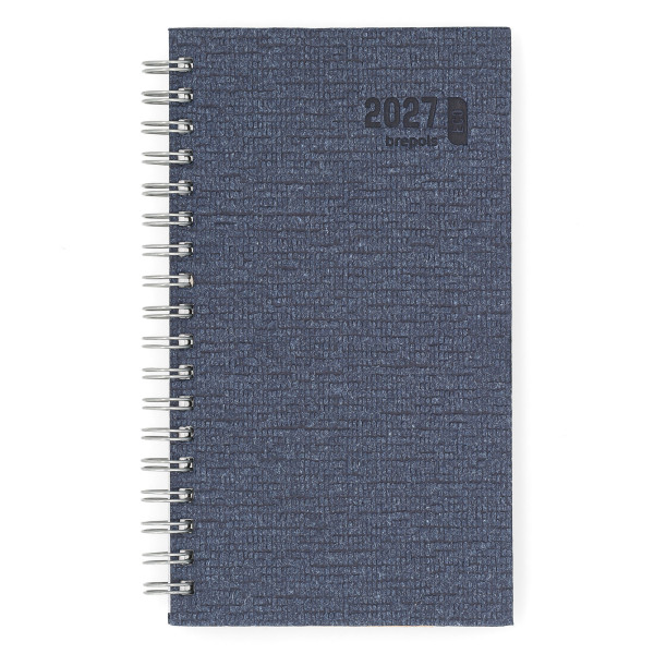 Brepols Ecorama Kazar 2027 agenda semainier à spirale (1 semaine sur 2 pages) 6 langues - bleu foncé 440356 - 1