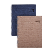 Brepols Ecotiming Kazar 2027 agenda semainier à spirale avec horaires (1 semaine sur 2 pages) 6 langues - bleu foncé 440358