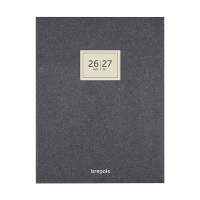 Brepols Essenz 16 mois agenda semainier avec répartition par heure 2026-2027 (1 semaine par 2 pages) 4 langues - anthracite 440176
