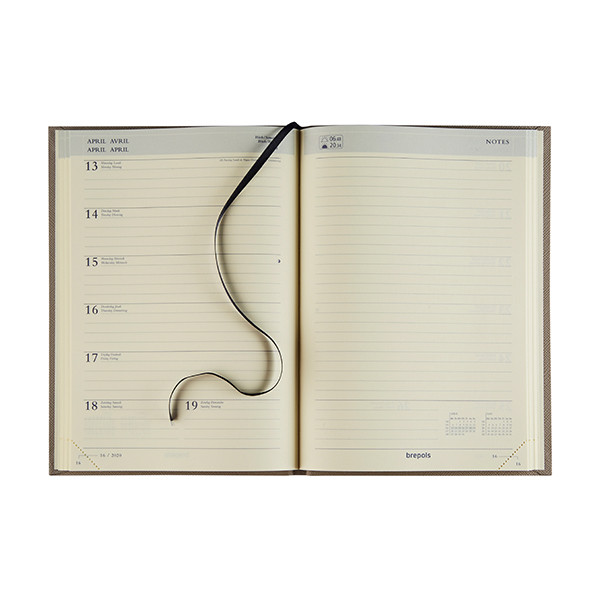 Essenz agenda semainier 16 mois 2026-2027 (1 semaine par page) 4 langues - anthracite 440354 - 2