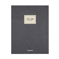 Brepols Essenz agenda semainier 16 mois avec répartition par heure 2025-2026 4 langues (1 semaine sur 2 pages) - anthracite 2.242.0674.15.6.0 261045