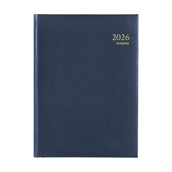 Brepols Euro Lima agenda journalier 2026 avec répartition par heure (1 jour par page) 6 langues - bleu 0.224.1256.06.6.0 262430 - 1