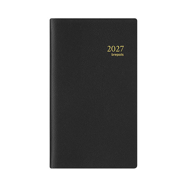 Brepols Interplan Genova agenda hebdomadaire 2027 (1 semaine sur 2 pages) 6 langues - noir 440220 - 1