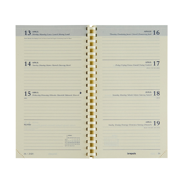 Brepols Interplan Genova agenda semainier 16 mois 2025-2026 (1 semaine sur 2 pages) 6 langues - noir 2.730.2051.99.2.0 262397 - 2