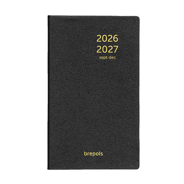 Brepols Interplan Genova agenda semainier 16 mois 2026-2027 (1 semaine sur 2 pages) 6 langues - noir 440195 - 1