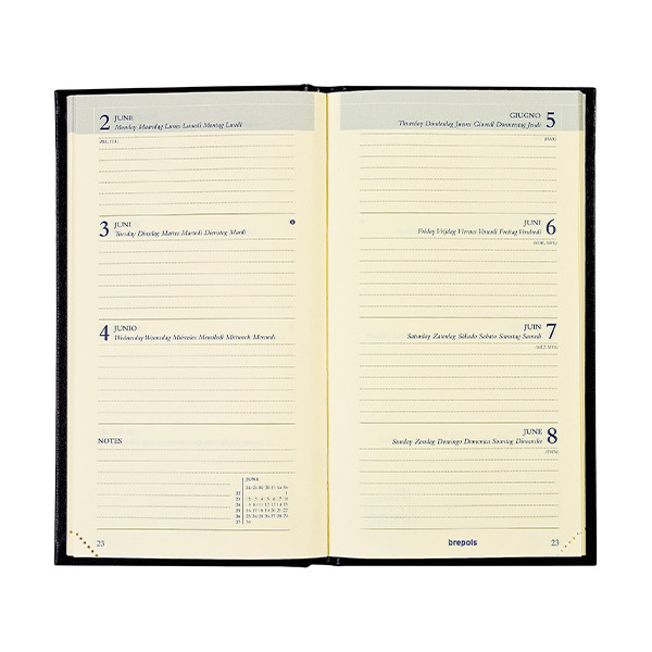 Brepols Interplan Lima agenda semainier 2026 (1 semaine sur 2 pages) 6 langues - noir 0.736.1255.01.6.0 262420 - 2