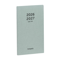 Brepols Interplan Nature agenda semainier 16 mois 2026-2027 (1 semaine sur 2 pages) 6 langues - vert menthe 440192