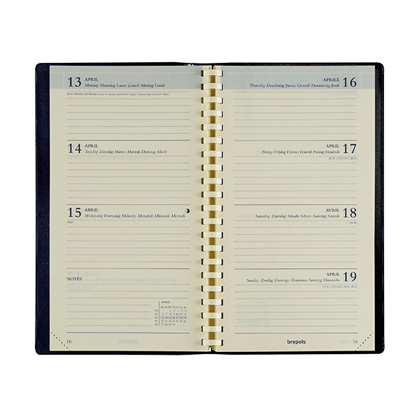 Brepols Interplan Palermo agenda semainier 2026 (1 semaine sur 2 pages) 6 langues - marron 0.736.3302.03.2.0 262495 - 2