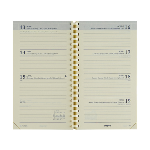 Brepols Interplan recharge pour agenda semainier 16 mois 2025-2026 (1 semaine sur 2 pages) 6 langues 2.730.9900.00.2.0 262399 - 1