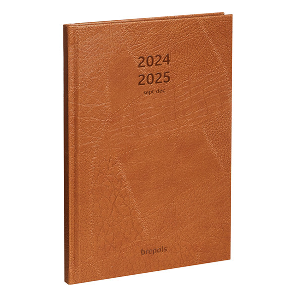 Brepols Lucca agenda 16 mois avec planning semainier 2024-2025 (1 semaine par page) 4 langues - marron 261388 - 1