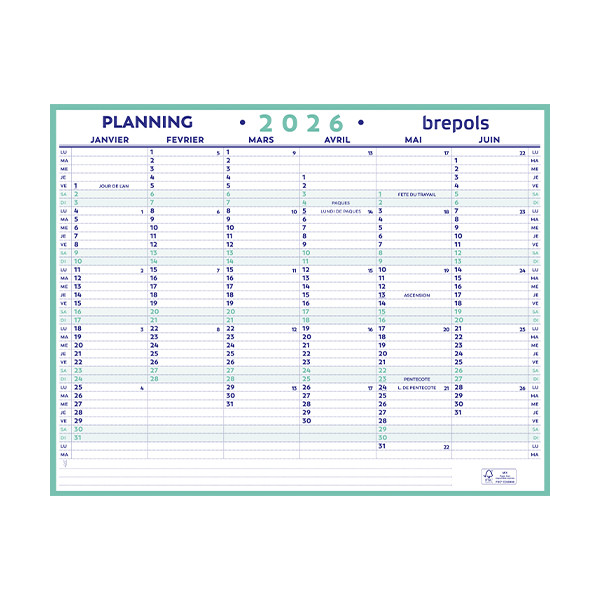 Brepols Maxi Planning calendrier 2026 FR 262528 - 1
