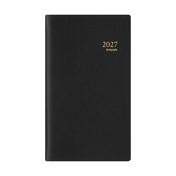 Brepols Notaplan Genova agenda hebdomadaire 2027 (1 semaine par 2 pages) 4 langues - noir 440324 - 1