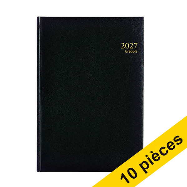 Offre : 10x Brepols Omega Lima 2027 agenda semainier (1 semaine par 2 pages) 6 langues - noir 440363 - 1