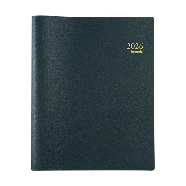 Brepols Omega 27 Genova agenda semainier 2026 avec répartition par demi-heure (1 semaine sur 2 pages) 5 langues - noir 0.234.2052.01.2.0 262479 - 1