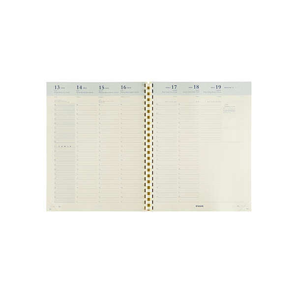 Brepols Omega 27 recharge pour agenda semainier format demi-heure 2027 (1 semaine, 2 pages) 5 langues 440301 - 1