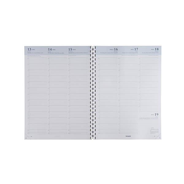 Brepols Omega Calpe agenda hebdomadaire 2027 (1 semaine par 2 pages) 6 langues - noir 440298 - 2