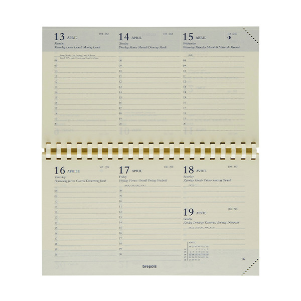 Brepols Omniplan recharge pour agenda semainier 2026 (1 semaine sur 2 pages) 6 langues 0.738.9900.00.2.0 262424 - 1