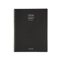 Brepols Polyprop 16 mois agenda semainier avec répartition par heure 2026-2027 (1 semaine par 2 pages) 4 langues - noir 440177