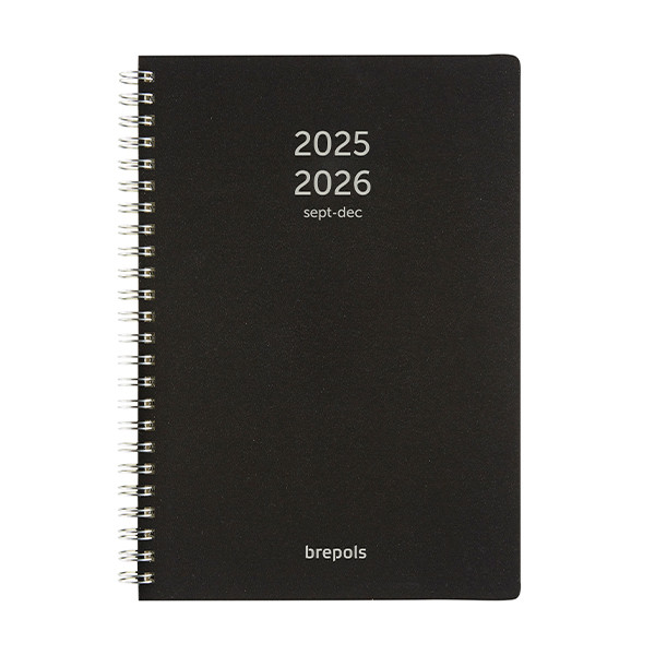 Brepols Polyprop agenda semainier 16 mois 2025-2026 (1 semaine par page) 4 langues - noir 2.064.4910.01.4.0 262389 - 1