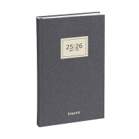 Brepols Saturnus Essenz agenda 16 mois avec répartition par demi-heure 2025-2026 4 langues (1 jour par page) - anthracite 2.210.0674.15.6.0 261044