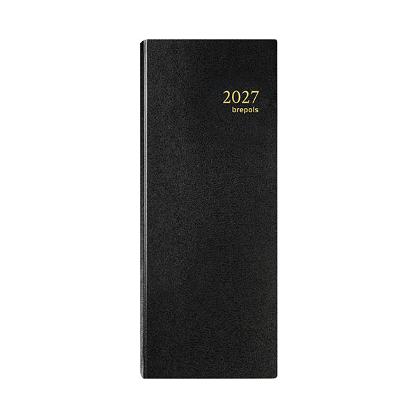 Brepols Saturnus Lima agenda avec répartition par quart d'heure 2027 (1 jour par 2 pages) 4 langues - noir 440202 - 1