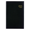 Brepols Saturnus Lima agenda journalier 2025 avec division par heure (2 jours par page) 4 langues - noir 261444 - 1