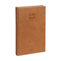 Brepols Saturnus Lucca agenda 16 mois 2026-2027 répartition par heure (1 jour par page) 4 langues - marron 440174